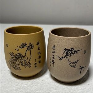 Asian Artist Individually Handmade and Hand Painted Tea Cups NEW